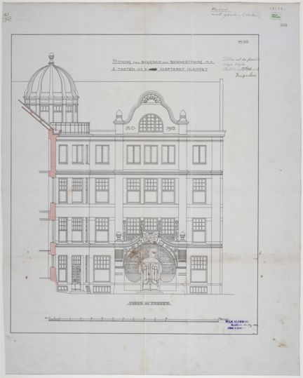 Centralbadet – ritningar av Wilhelm Klemming från 1902