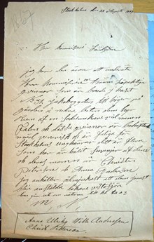 Anonym angivelse av två kvinnor till polisens prostitutionsavdelning, den 28 augusti 1867