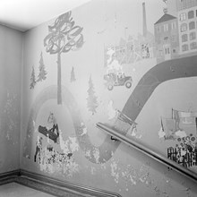 Norrbackagatan 15, väggmålning i entré