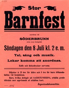 Stor barnfest anordnas vid Söderbrunn