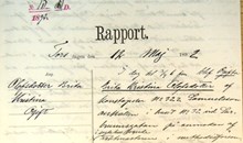 Brita Kristina Olofsdotter omhändertagen hemma hos metodistförsamlingens vaktmästare - polisrapport inkommen till dårdiariet 12 maj 1892