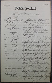 Carl August Lundström varnas för lösdriveri 5 februari 1886