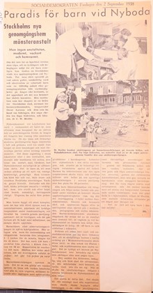 Paradis för barn vid Nyboda – tidningsartikel 1938