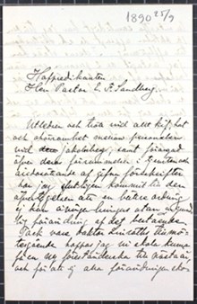 Chefsläkare Anderssons brev om personalproblemen på Jakobsbergs dårsjukstuga 1890