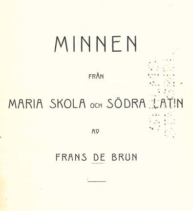 Omslagsbild Minnen från Maria skola och Södra latin