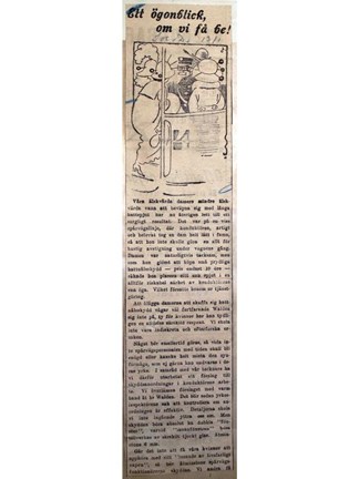 "Ett ögonblick, om vi får be!" - artikel Social Demokraten 1913.