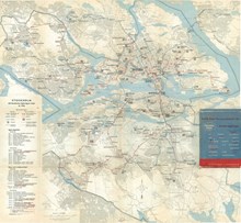 Karta över Stockholm från 1946, innerstad och ytterstad