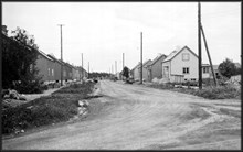 Ängby småstugeområde under byggnad vid Beckombergavägen, från Blackebergsvägen