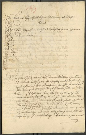 Rönnows skrivelse till Södra förstadens kämnärsrätt 1735
