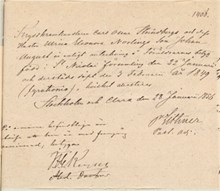 August Strindberg - inskrivningsbetyg/intyg från Klara allmänna läroverk 1856