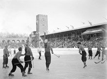 B-landskamp i bandy mellan Sverige-Finland på Stockholms stadion