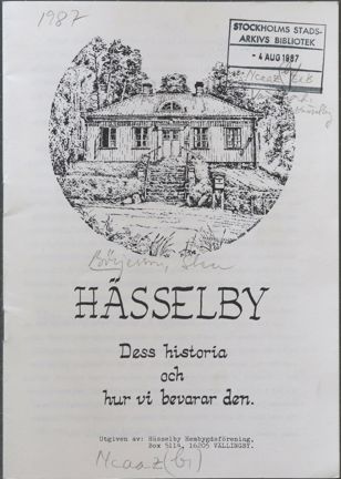 Tryckt broschyr om Hässelbys historia