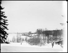 Utsikt över Djurgården vintertid från Täcka Udden