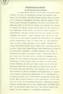 Yngve Larssons flygminne från 1920-talet, del 1.