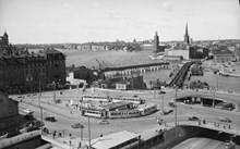 Vy över Södermalmstorg tidigt 1950-tal