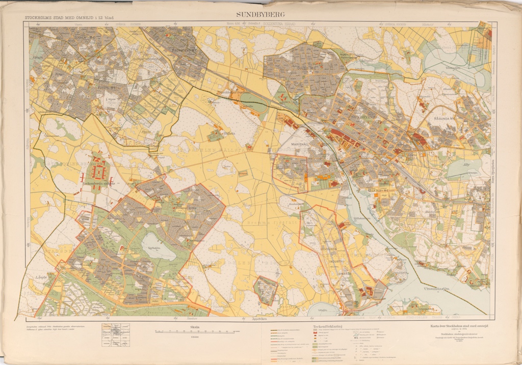 Karta "Sundbyberg" från 1934 - Stockholmskällan