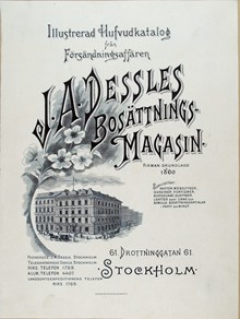 Fakturahuvud J.A. Dessles Bosättnings-magasin