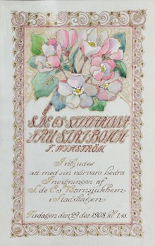 Sällskapet Soeurs de Charité - inbjudan till invigning av barnsjukhem1908 