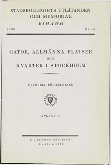 "Gator, allmänna platser och kvarter i Stockholm" 1938, årgång 6