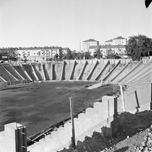 Johanneshovs isstadion under byggnad år 1955.