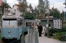 Spårvagn på  linje 13 i Mälarhöjden 1962