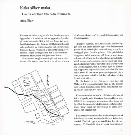 Text om kakelfynd på Norrmalm