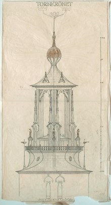 Stadshusets tornkrön - odaterat ritningsförslag