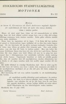 Förslag om parktanter sommartid