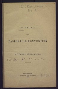 Förslag till pastoralie-konvention i S:t Clara församling