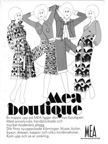 Annons för MEA boutique