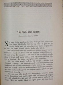 "På hjul, som rullar" - utdrag från ”Boken om Stockholm” 1901 