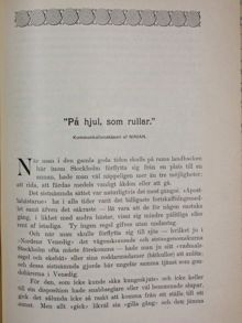 "På hjul, som rullar" - utdrag från ”Boken om Stockholm” 1901 