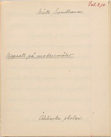 Elevuppsats av Märta Sundbaum "Betydelsen av ett sunt idrottsliv" - Åhlinska skolan VT 1912