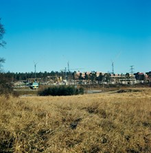 Vy söderifrån mot byggandet av studentbostadsområdet Stora Lappkärrsberget