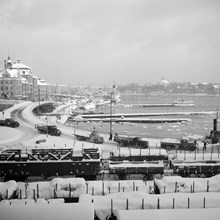 Stadsgården och Skeppsbrokajen vintertid