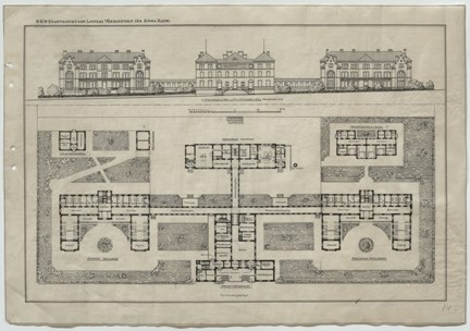 Kronprinsessan Lovisas Vårdanstalt för sjuka barn (barnsjukhus) vid Polhemsgatan - odaterad ritning