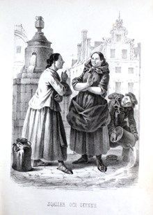 "I Stockholm - Sqaller och okynne" (teckning 1855)