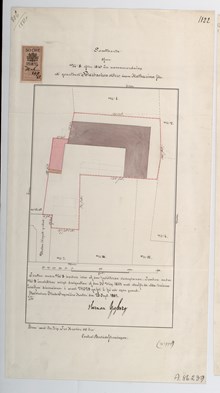 Underlag för bygglov år 1882, fastigheten Pelarbacken större 8