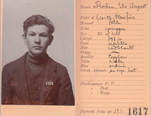 Nittonåriga Elis August Flodin fotograferad av polisen år 1911