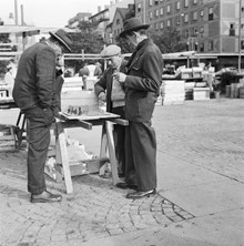 Schackspelare vid Medborgarplatsen 1957