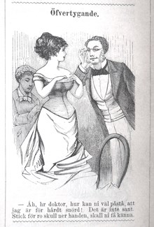 Öfvertygande. Bildskämt i Söndags-Nisse – Illustreradt Veckoblad för Skämt, Humor och Satir, nr 44, den 3 november 1878