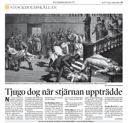 Artikel i Östermalmsnytt, nr 27, 2009.