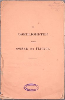 "Om osedligheten bland gossar och flickor" referat av författaren Leopold Alm