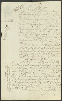 Systrarna Djurberg förklaras myndiga av blivande Carl XIII 1809. Framsidan.