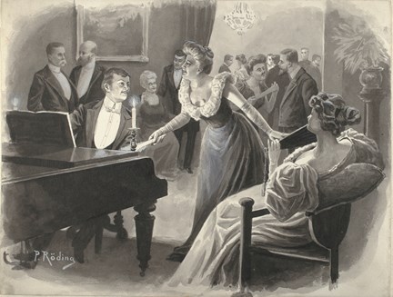 Man och kvinna vid piano