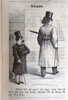 Klagan. Bildskämt i Söndags-Nisse – Illustreradt Veckoblad för Skämt, Humor och Satir, nr 50, den 15 december 1878