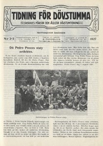 Tidning för dövstumma –”Alla människor döva om hundra år!” 1927