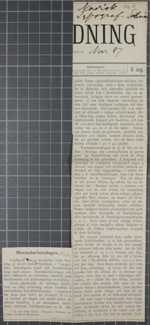 Normalarbetsdagen - artikel om Dr Nyströms föreläsning 1887