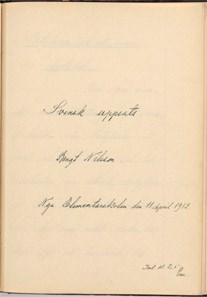 Elevuppsats av Bengt Nilsson - "Betydelsen av ett sunt idrottsliv" Nya Elementarskolan VT 1912