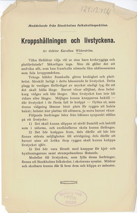 Kroppshållningen och livstyckena av Karolina Widerström, 1935